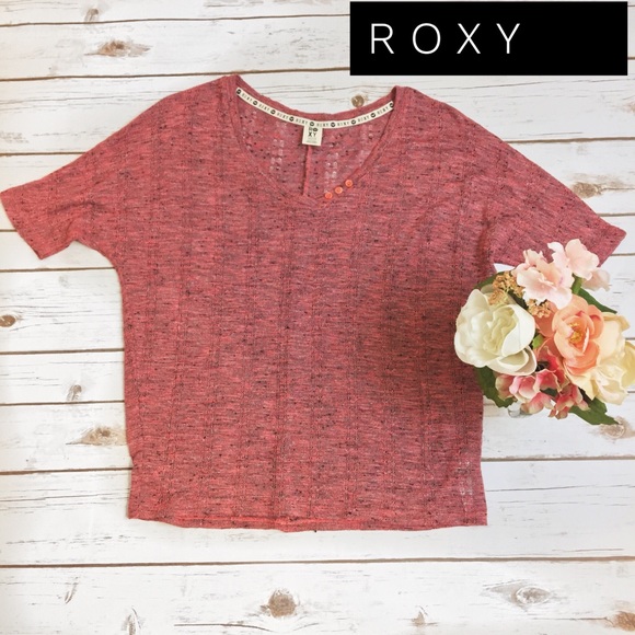 Roxy Tops - 🔷Roxy | Marled Pink Short Sleeve Top Size M